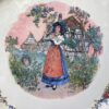 Sarreguemines cake plate by Henri Loux, Alsace scene c.1960 (10) Sarreguemines taartschotel | Sarreguemines cake plate by Henri Loux, Alsace scene c.1960
