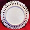 Set van 8 polychroom beschilderde opengewerkte porseleinen dessertbordjes | Set of 8 polychrome openwork porcelain dessert plates – ca. 20th century