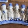 Small Delft Blue figurine with milkmaids and boys – ca. 1920 (2) Klein Delfts blauw beeldje met melkmeisjes en jongens – Small Delft Blue figurine with milkmaids and boys – ca. 1920
