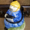 Unieke keramieken drinkpot met Oosterse brandweerman – Unique ceramic drinking vessel with Oriental firefighter – 20th century