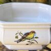 Vintage achthoekige Taunton Vale Staffordshire schaal | Vintage octagonal Taunton Vale Staffordshire bowl – Exotic birds, England 1970s