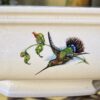 Vintage achthoekige Taunton Vale Staffordshire schaal | Vintage octagonal Taunton Vale Staffordshire bowl – Exotic birds, England 1970s