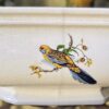 Vintage achthoekige Taunton Vale Staffordshire schaal | Vintage octagonal Taunton Vale Staffordshire bowl – Exotic birds, England 1970s