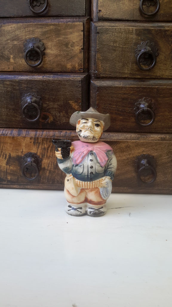 Vintage porcelain cowboy decanter – 1950s (1) Vintage porseleinen cowboy decanter – Vintage porcelain cowboy decanter – 1950s